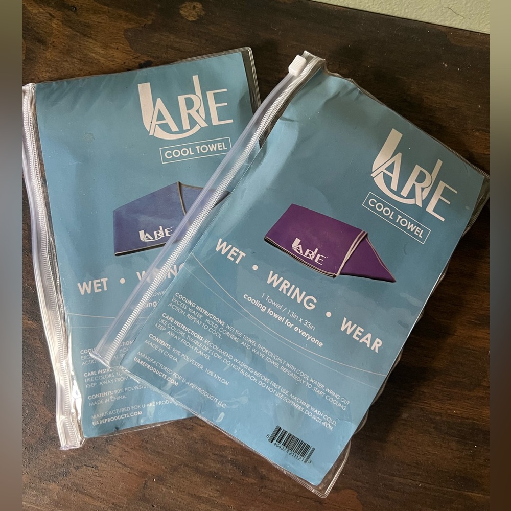 Cooling Towel Set in Blue and Purple